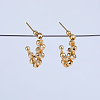 C-shaped with Round Brass Stud Earrings CR6027-3