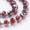 Electroplate Opaque Glass Beads Strands EGLA-J146-HR8mm-A01-3