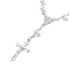 Religious Prayer Imitation Pearl Beaded Rosary Bracelet LS-BJEW-O140-01P-2