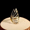 Minimalist Hollow Feather Brass Finger Ring for Women LS-UI5232-1-1