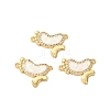 Rack Plating Brass Micro Pave Clear Cubic Zirconia Footprint Links Connector Charms KK-K385-111G-1