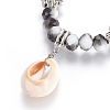 Cowrie Shell Pendant Stretch Bracelets BJEW-JB04058-01-3