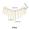 2Pcs Alloy & Glass Rhinestones Tassel Shoe Decoration Chain FIND-GF0005-26-2