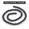 GOMAKERER 2 Strands Natural Black Onyx Beads Strands G-GO0001-15A-3