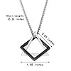 304 Stainless Steel Triangle & Rhombus Pendant Necklace with Box Chains JN1045B-3