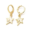 Star & Moon Real 18K Gold Plated Brass Dangle Leverback Earrings EJEW-L268-032G-03-1