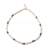 Natural Magnesite Heishi Beaded Necklaces NJEW-JN05308-02-4