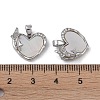 Brass & Shell & Clear Cubic Zirconia Charms KK-G497-16P-3