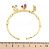 Brass Micro Pave Cubic Zirconia Fruit Charm Bangles for Women BJEW-Z089-01G-01-5