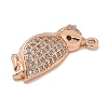 Rack Plating Brass Micro Pave Cubic Zirconia Pendants KK-L224-056RG-2