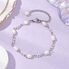 Handmade Natural Shell Beaded Bracelets for Women BJEW-JB11396-1