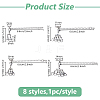 8Pcs 2 Colors 304 Stainless Steel Lobster Claw Clasps FIND-DC00001-2