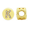 Brass Micro Pave Clear Cubic Zirconia Beads KK-T030-LA843-KX3-2