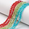 Electroplate Transparent Glass Beads Strands EGLA-A034-T6mm-H-1