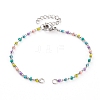 304 Stainless Steel Enamel Twisted Chains Bracelet Makings AJEW-JB00888-6