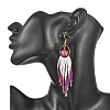 Star Glass Seed Beaded Dangle Tassel Earrings EJEW-MZ00777-03-2