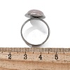 Half Round Natural Rose Quartz Finger Rings X-RJEW-M062-01P-17-3