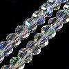 Transparent Electroplate Glass Beads Strands X-GLAA-Q099-C01-14-1-2