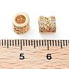 Brass Micro Pave Clear Cubic Zirconia Beads KK-U028-21G-3