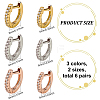 ANATTASOUL 12Pcs 6 Styles Brass Micro Pave Clear Cubic Zirconia Hoop Earrings EJEW-AN0004-59-2