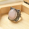 Natural Rose Quartz Adjustable Rings X-RJEW-I108-02AS-03-2