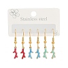 Ocean Series 304 Stainless Steel Enamel Dangle Earrings LS-EJEW-K017-01G-G-4