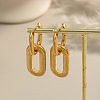 304 Stainless Steel Hollow Oval Hoop Earrings LU1648-2
