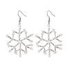 Glass Snowflake Dangle Earrings EJEW-MZ00253-01-1