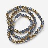 Electroplate Transparent Glass Beads Strands X-EGLA-A034-T8mm-O02-2