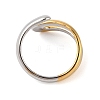 304 Stainless Steel Open Cuff Rings for Women RJEW-Z058-03G-3