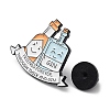 Bottle & Word Friends Forever Through Thick and Gin Enamel Pins JEWB-P020-B02-2