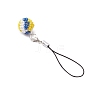 Volleyball Glass Seed Beaded Pendant Decorations HJEW-MZ00172-4