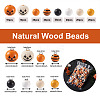 Craftdady 140Pcs Halloween Theme Painted Natural Wood Beads WOOD-CD0001-19-11