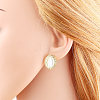 Brass Pave Clear Cubic Zirconia Stud Earrings WGC4035-01-2