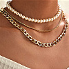 Imitation Pearl Beaded Choker Necklaces WGB7F3C-22-1