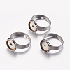 Adjustable 201 Stainless Steel Finger Rings Components STAS-F149-19P-1
