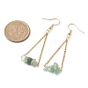 304 Stainless Steel with Natural Green Aventurine Dangle Earrings EJEW-JE06010-05-3