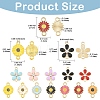 36Pcs 8 Styles Zinc Alloy Enamel Links Connectors ENAM-YW0008-48-2