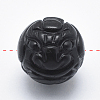 Carved Round Natural Obsidian Beads G-P360-01-16mm-2