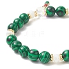 Synthetic Malachite Round Beaded Stretch Bracelet X1-BJEW-TA00251-5