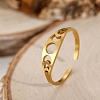 Adjustable 304 Stainless Steel Cuff Rings for Women LS-RJEW-F199-01G-1