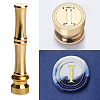 Golden Tone Brass Wax Seal Stamp Head with Bamboo Stick Shaped Handle STAM-K001-05G-I-1