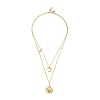 Brass Double Layer Necklaces NJEW-JN03049-1