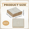 2Pcs Square Bamboo Wood Single Ring Display Stands RDIS-LP0001-01-2