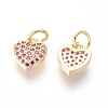 Brass Micro Pave Cubic Zirconia Charms X-ZIRC-I032-34G-2