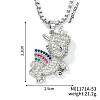 Cute Unicorn Fashion Brass Colorful Rhinestone Pendant Box Chain Necklaces DC0615-1-1