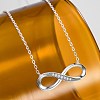 8-Shaped Rhodium Plated 925 Sterling Silver Cubic Zirconia Pendant Necklaces for Women NJEW-BB72241-4