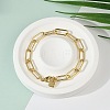 Brass Paperclip Chain Bracelets BJEW-H537-10G-1