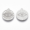 Brass Micro Pave Clear Cubic Zirconia Pendants KK-S356-037P-NF-2