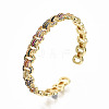 Brass Micro Pave Cubic Zirconia Cuff Bangles BJEW-S142-018-NF-4